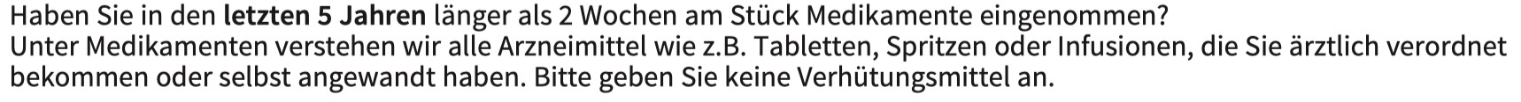 AXA/DBV Gesundheitsfragen Gesundheitsfragen der AXA/DBV