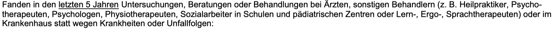 HDI Gesundheitsfragen Gesundheitsfragen der HDI.