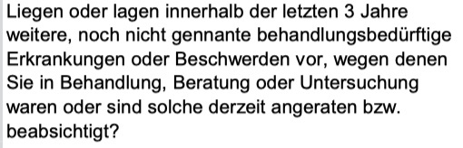 Swiss Life und MetallRente Gesundheitsfragen Gesundheitsfragen der Swiss Life und MetallRente.