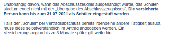 Allianz wann noch Schüler