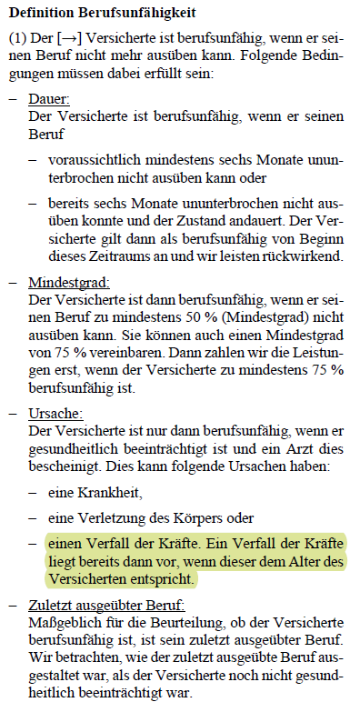 Allianz Bedingungen Berufsunfähigkeit